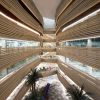 LOM architecture and design National Bank of Oman HQ view from bridges into wadi style atrium
